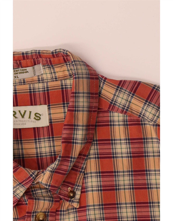 Мужская фланелевая рубашка Orvis XL, хлопок в красную клетку