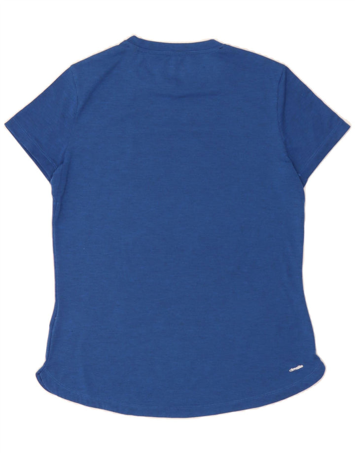 ADIDAS Womens T-Shirt Top UK 14/18 Large Blue Polyester Vintage Adidas and Second-Hand Adidas from Messina Hembry 