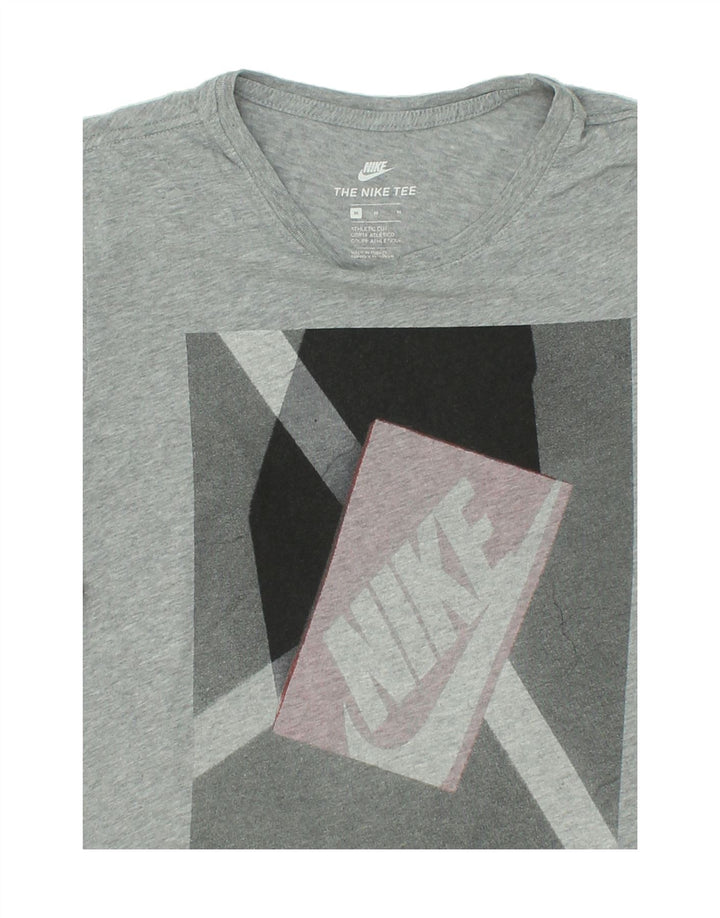 NIKE Mens Athletic Cut Graphic T-Shirt Top Medium Grey Cotton Vintage Nike and Second-Hand Nike from Messina Hembry 
