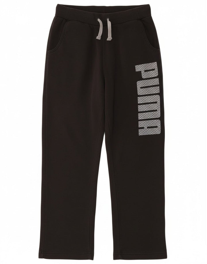 Мужские спортивные брюки Puma с графическим рисунком, средние черные хлопковые брюки