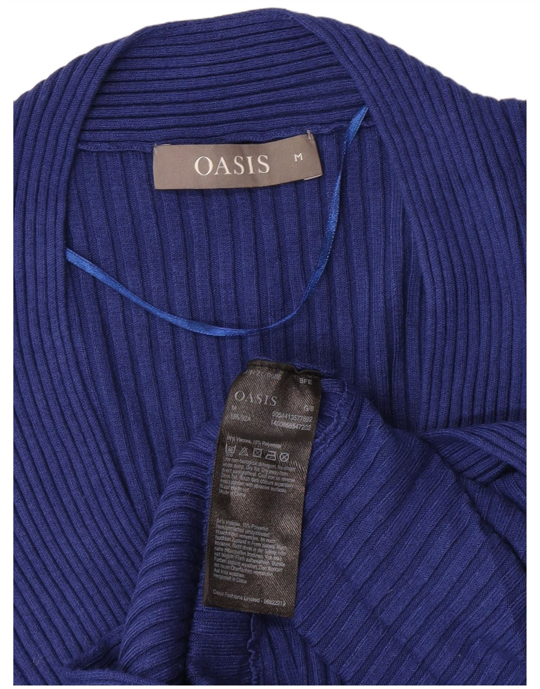 Женский джемпер с v-образным вырезом Oasis UK 12, средний синий вискоза