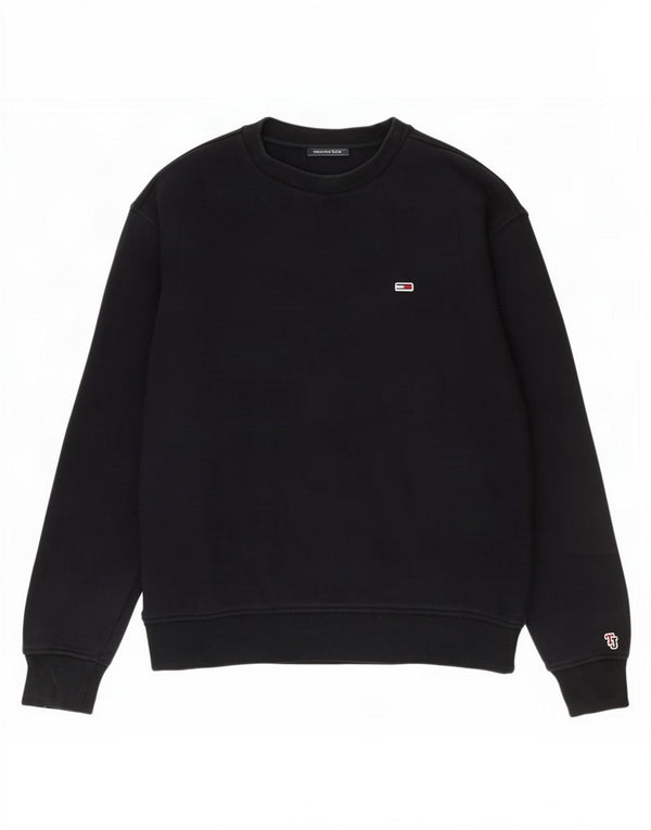 Женский свитер оверсайз Tommy Hilfiger UK 10, маленький черный хлопковый джемпер