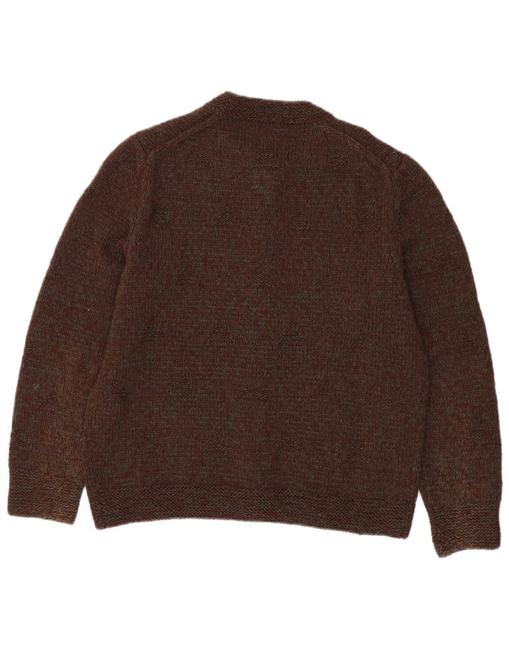 Винтажный женский кардиган-свитер UK 16, большой коричневый цвет