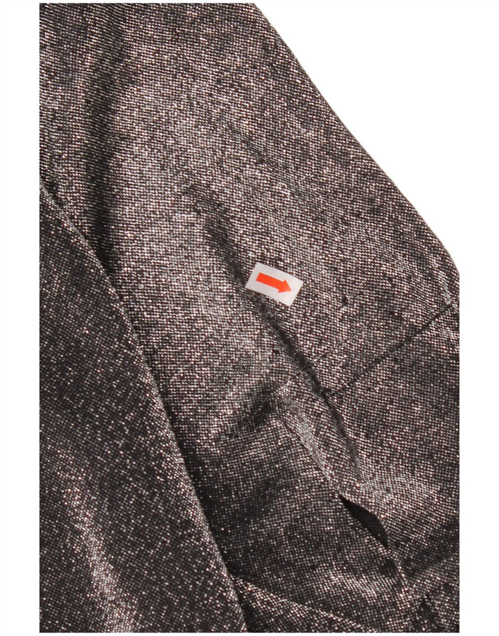 Женская блузка-рубашка оверсайз VINTAGE UK 16, большой черный полиэстер с крапинками