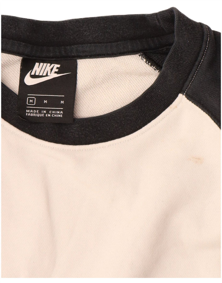 Мужской свитшот с рисунком Nike, хлопковый джемпер среднего серого цвета с цветными блоками