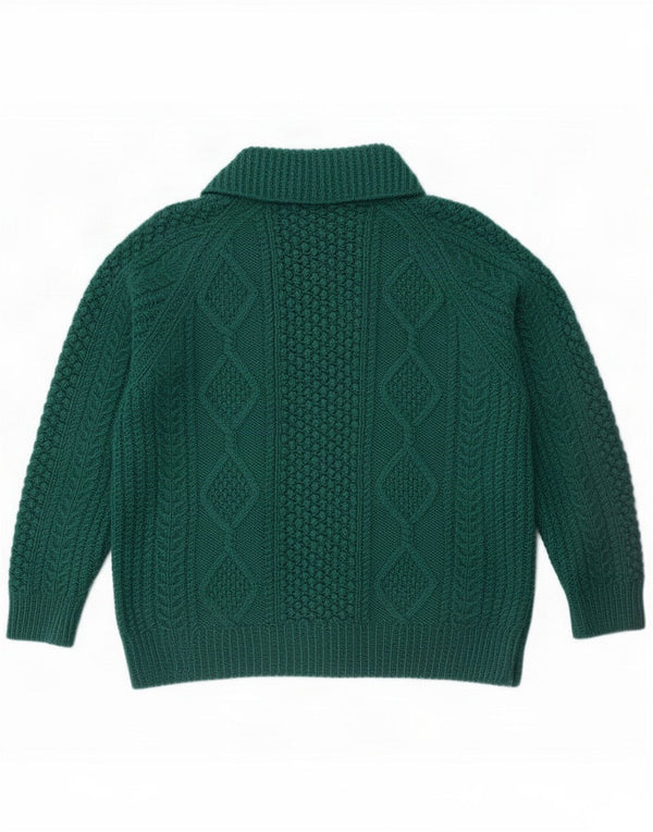 Vintage Womens Cardigan Sweater UK 12 Medium Green