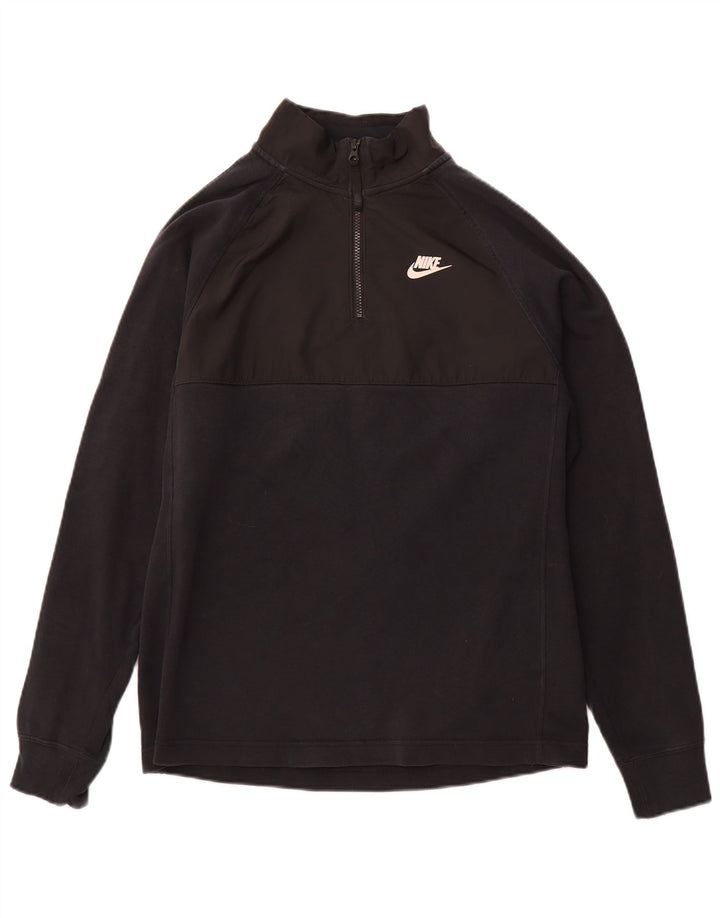 Мужской свитшот на молнии с рисунком NIKE, маленький черный хлопковый джемпер