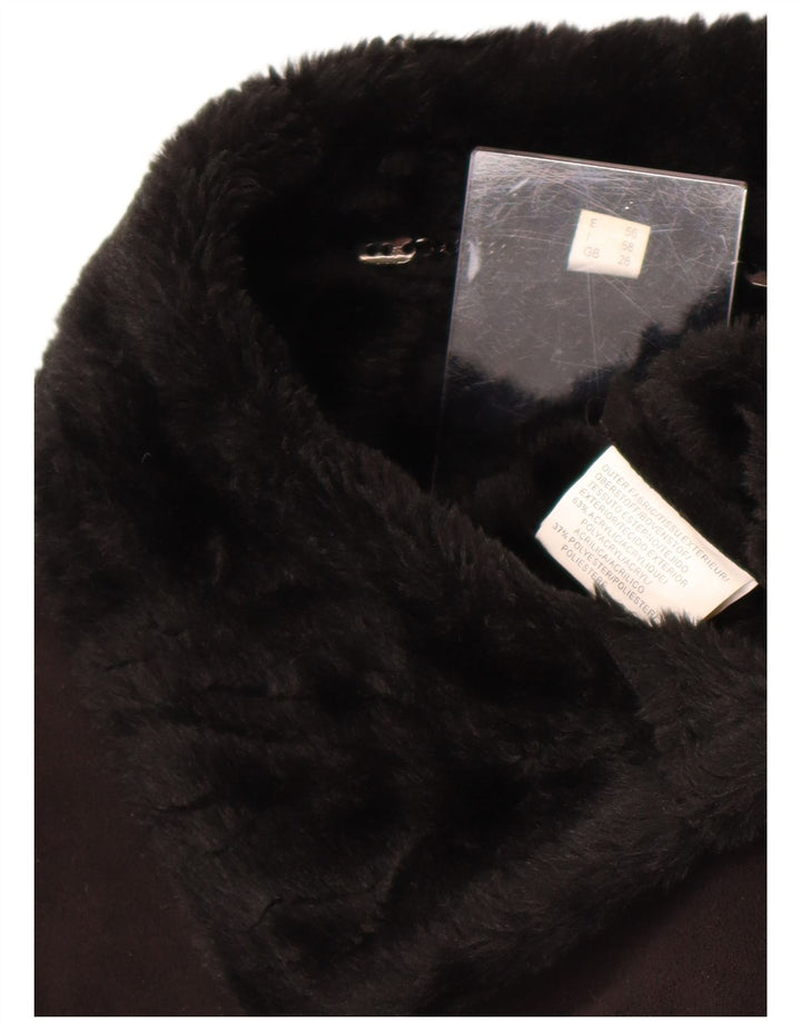 Винтажная женская куртка из шерпы UK 26 5XL, черный акрил