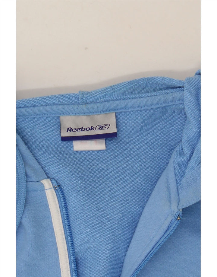 Женский свитер с капюшоном на молнии Reebok UK 10, маленький синий, полиэстер