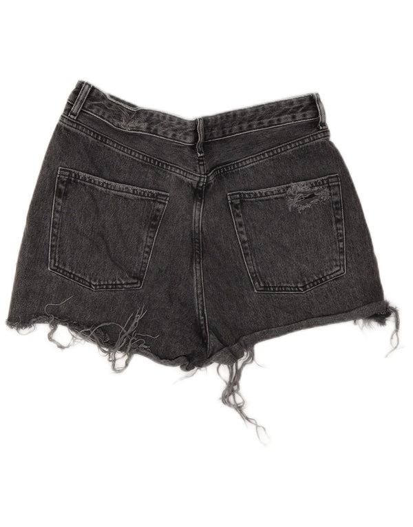 Topshop Женские джинсовые шорты с эффектом потертости UK 10 Small W28 Серые