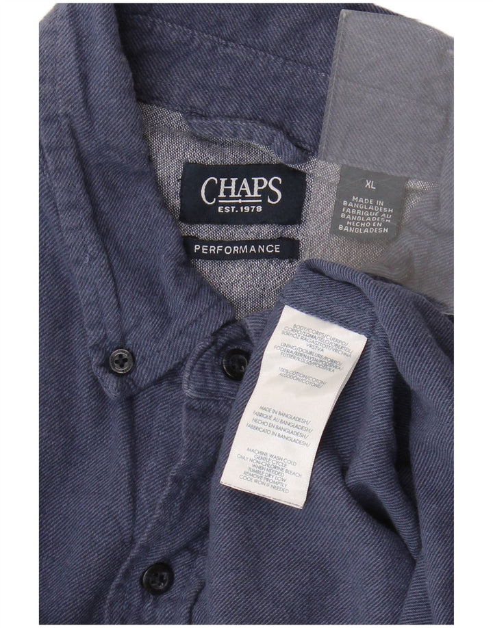 Мужская фланелевая рубашка Chaps XL, темно-синяя, хлопок