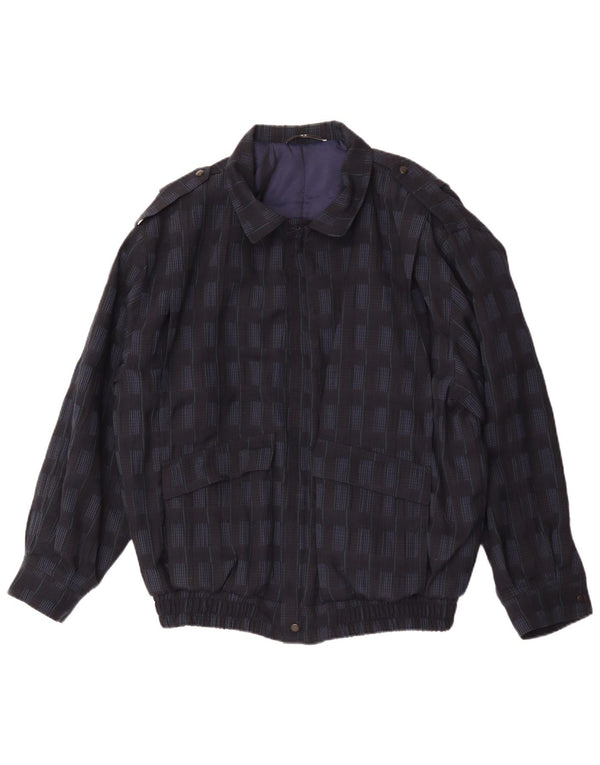 Мужская куртка-бомбер Trevira в стиле милитари UK 44 2XL Темно-синяя клетка из полиэстера