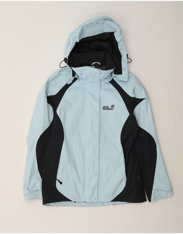 Женская непромокаемая куртка с капюшоном Jack Wolfskin UK 10, маленькая синяя с цветными блоками