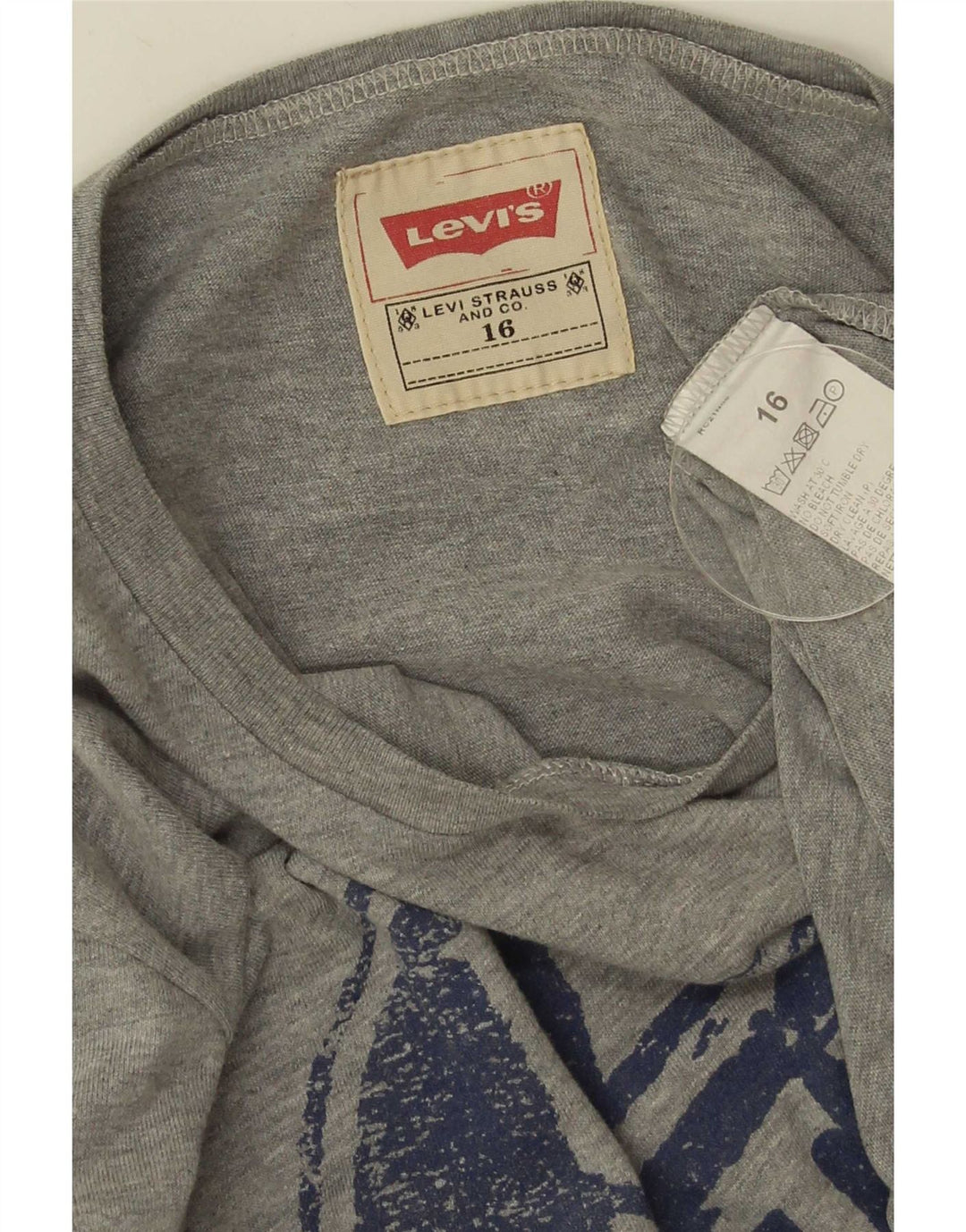 Топ с рисунком Levi's для мальчиков, 15–16 лет, серый хлопок, длинный рукав