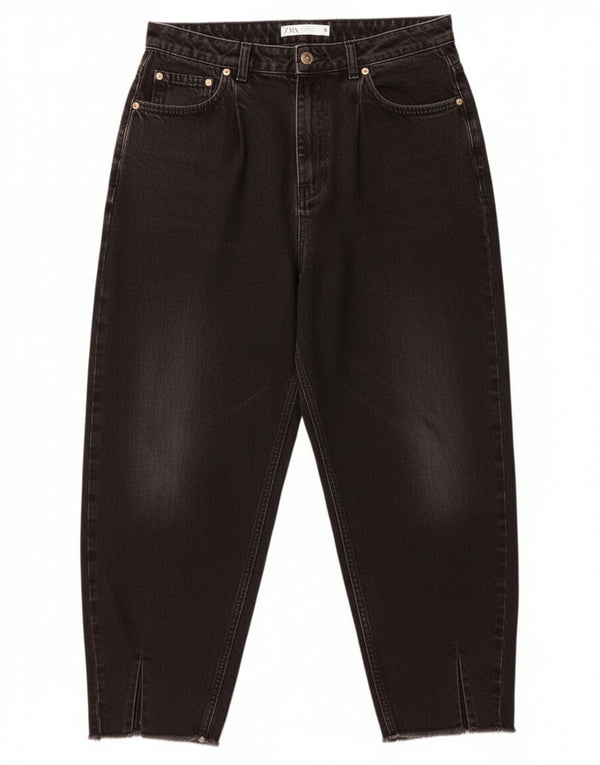 Женские укороченные джинсы с высокой талией Zara EU 40 Medium W30 L25, черные