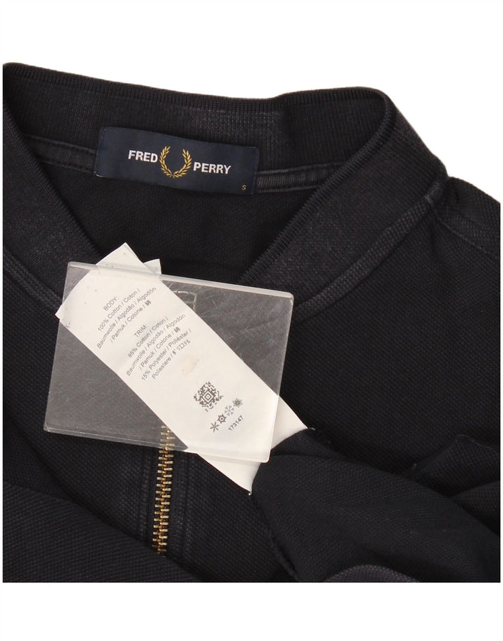 Мужская рубашка-поло Fred Perry, маленькая, темно-синяя, хлопковая с цветными блоками