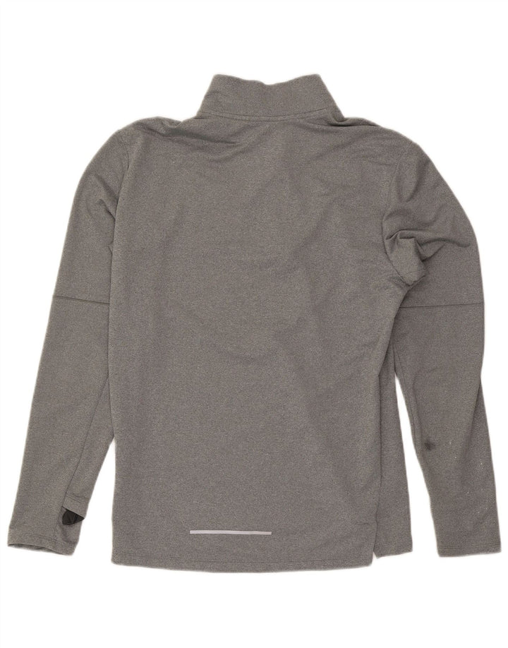 Мужской пуловер с воротником на молнии Nike Dri Fit, маленький серый полиэстер
