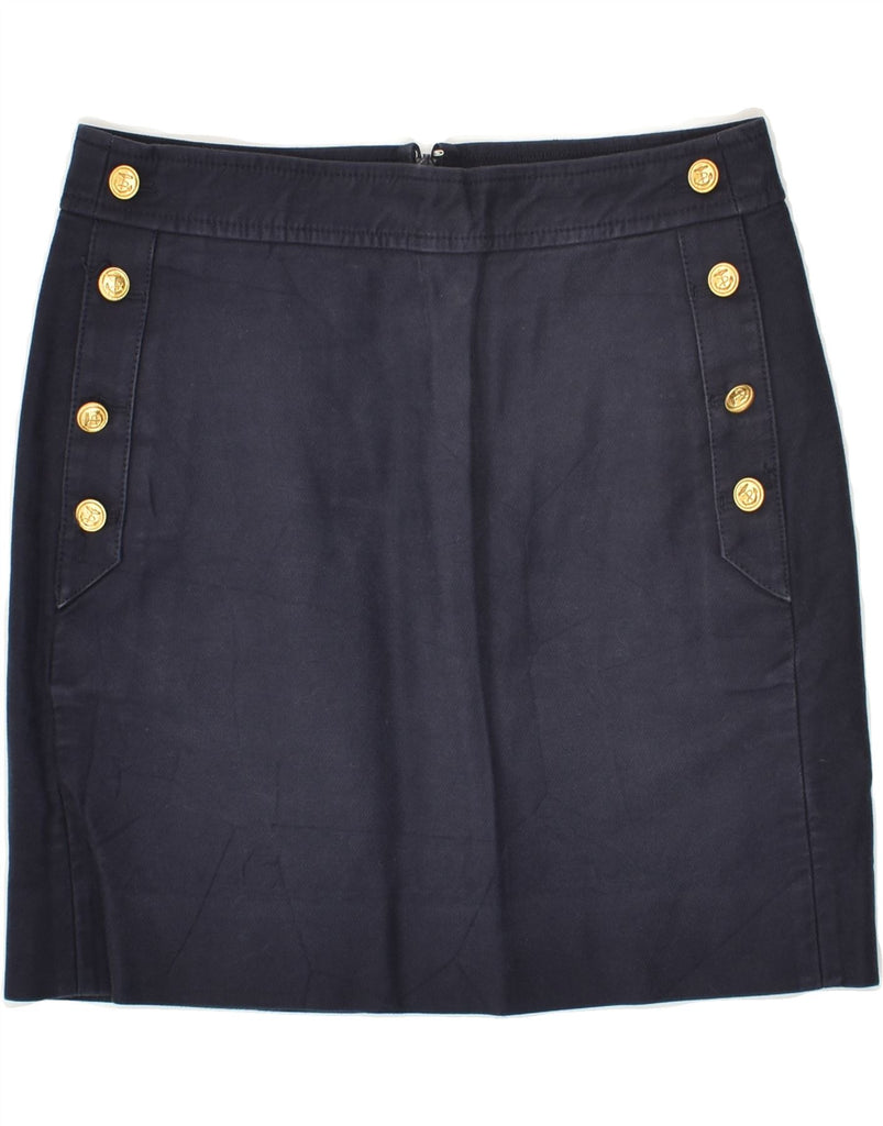 J. CREW Womens Straight Skirt US 00 2XS W28  Navy Blue Cotton | Vintage J. Crew | Thrift | Second-Hand J. Crew | Used Clothing | Messina Hembry 