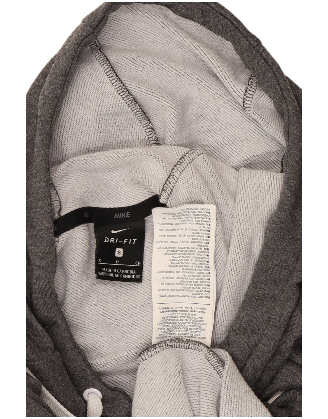 Мужской джемпер с капюшоном с графическим рисунком Nike Dri Fit, маленький серый полиэстер