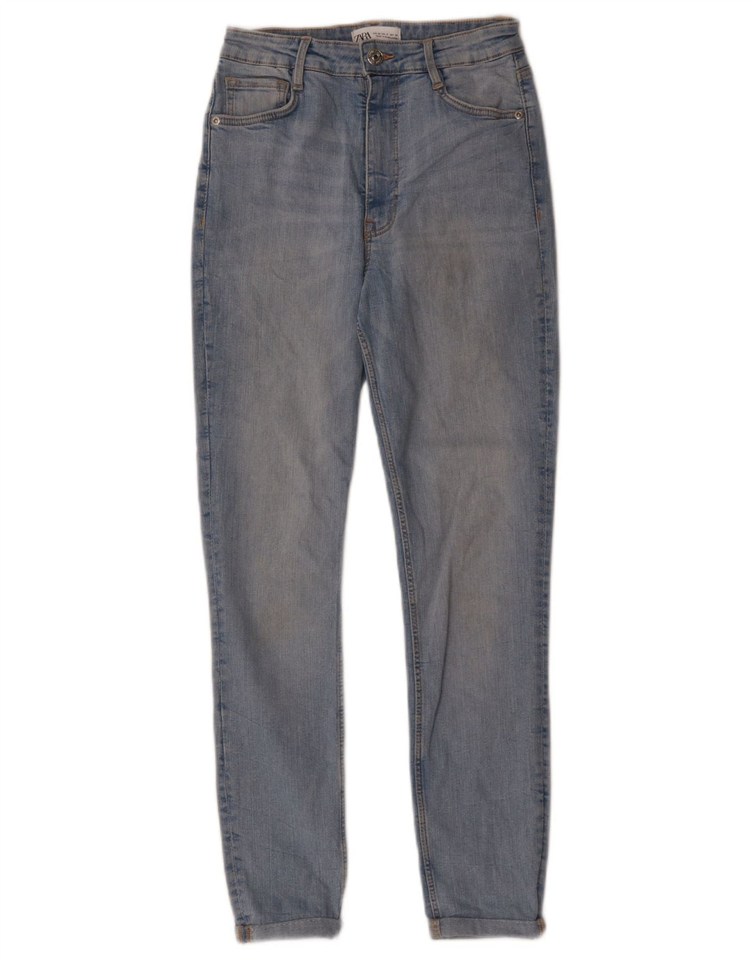 Женские узкие джинсы Zara EU 38, маленькие W28 L26, синие, хлопок