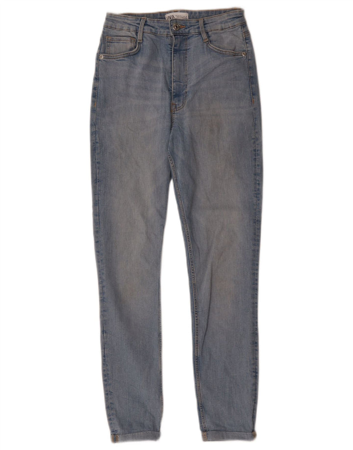 Женские узкие джинсы Zara EU 38, маленькие W28 L26, синие, хлопок