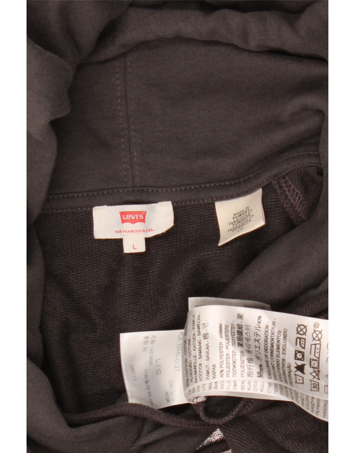 LEVI'S Mens Graphic Hoodie Jumper Large Grey Cotton Vintage Levi's and Second-Hand Levi's from Messina Hembry 