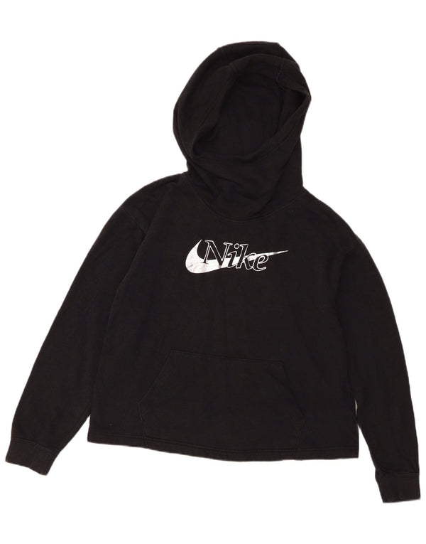 Женский джемпер с капюшоном Nike Oversized с рисунком UK 6 XS, черный хлопок