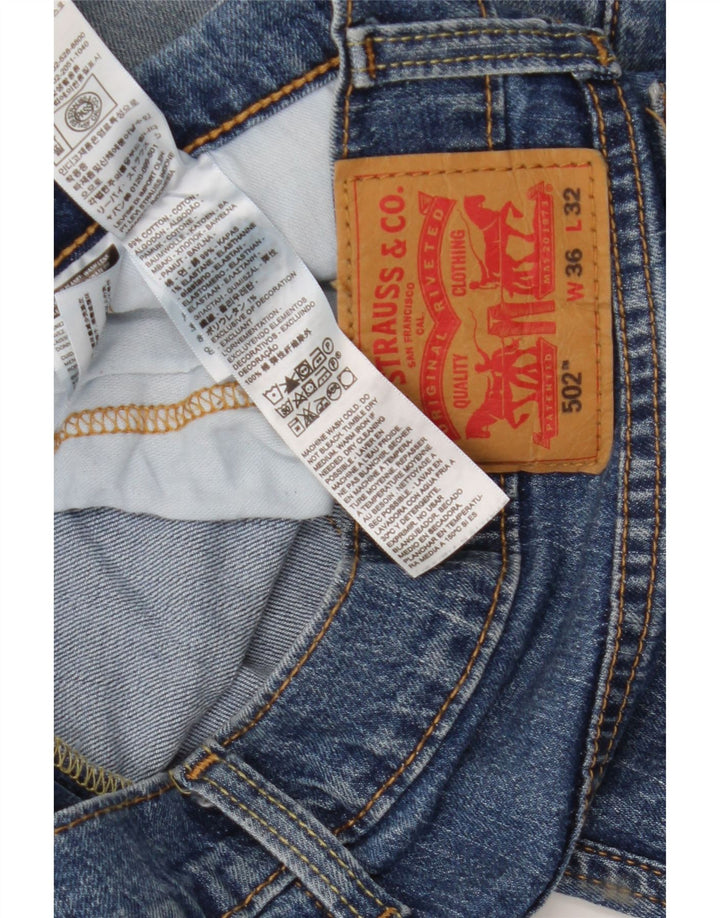 Мужские зауженные джинсы Levi's 502 W36 L32 синие, хлопок
