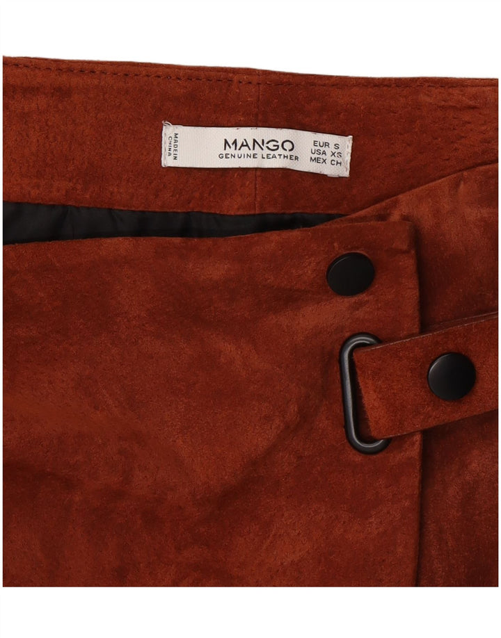 Женская замшевая юбка с запахом Mango, маленькая W26, коричневая