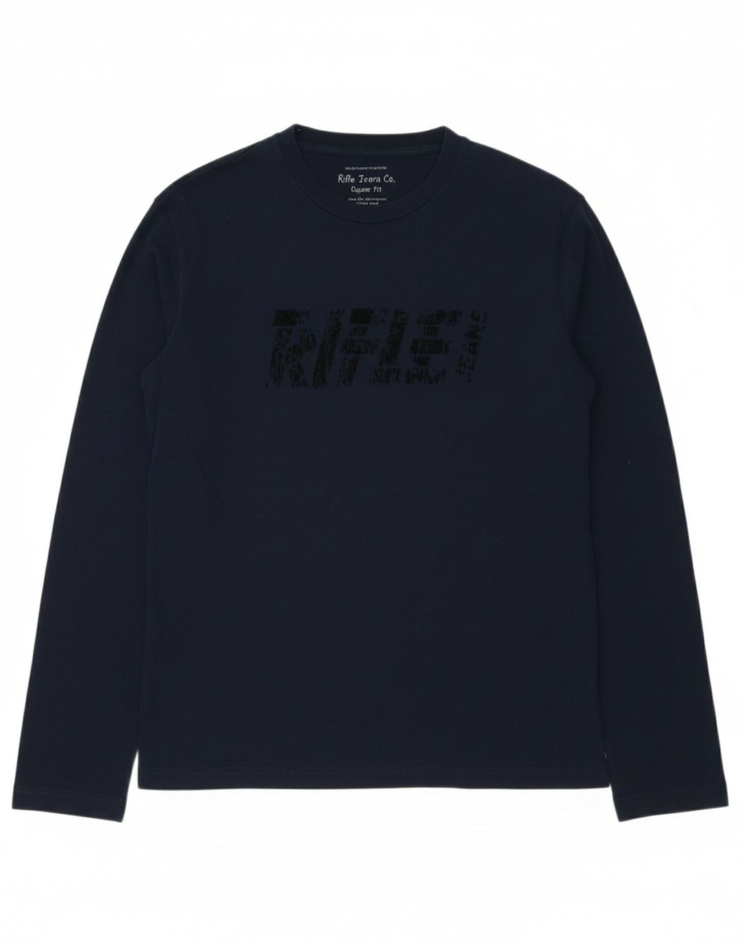 RIFLE Mens Graphic Top Long Sleeve 2XL Navy Blue Cotton Vintage Rifle and Second-Hand Rifle from Messina Hembry 