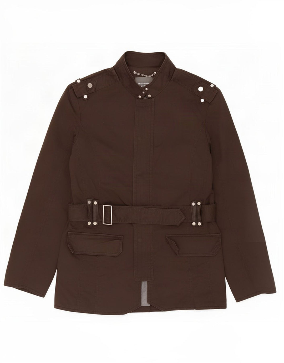 Мужская куртка в стиле милитари Zara UK 38, хлопковый средний коричневый цвет