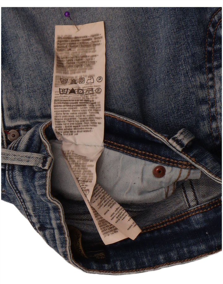 Мужские потертые узкие джинсы Jack & Jones W34 L30, синий хлопок