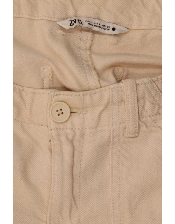 Женские прямые джинсы Zara большие W30 L27 бежевые