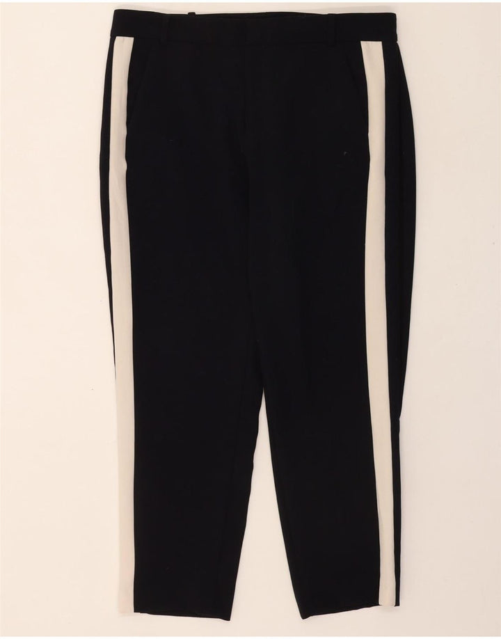 ZARA Womens Slim Chino Trousers Medium W32 L26 Black Colourblock Polyester Vintage Zara and Second-Hand Zara from Messina Hembry 