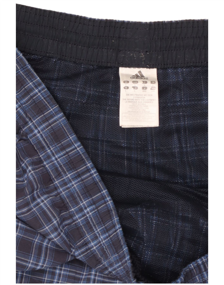 Мужские шорты для плавания Adidas, синие, полиэстер в клетку