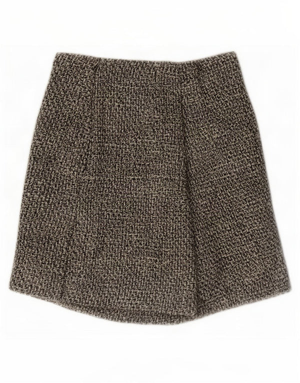 Женские повседневные шорты с высокой талией Zara XS W24, серый хлопок с крапинками