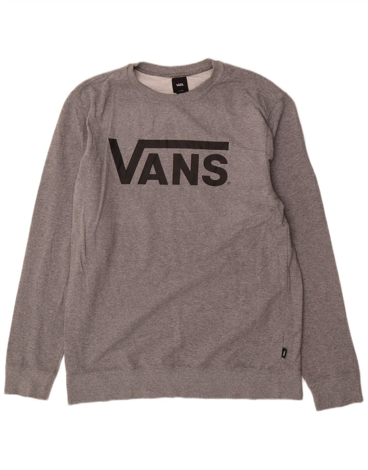 Мужской свитшот с рисунком Vans XL, серый хлопок