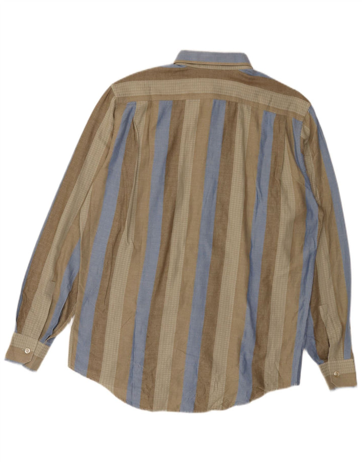 Мужская рубашка VINTAGE, размер 40, средний цвет хаки, в полоску