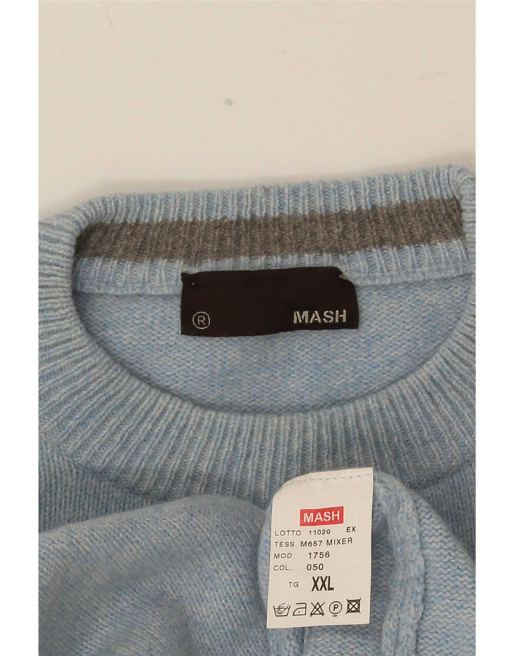 Мужской джемпер с круглым вырезом Mash 2XL, синяя шерсть