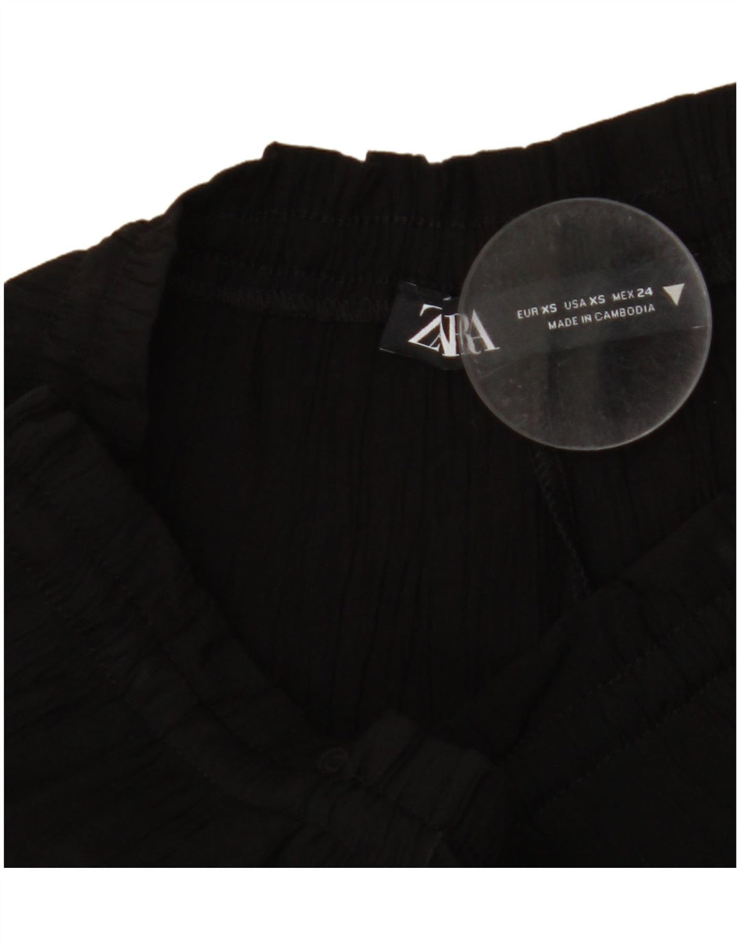 Женские широкие брюки с завышенной талией ZARA UK 4 XS W24 L11, черные