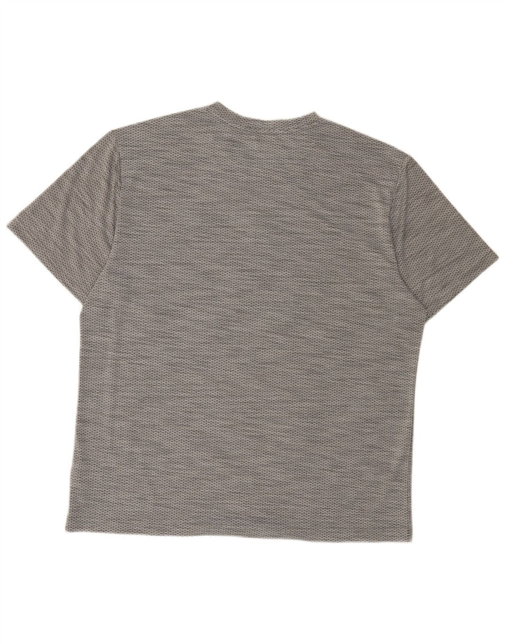 REEBOK Mens T-Shirt Top 2XL Grey Spotted Polyester