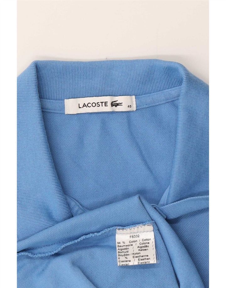 Женская рубашка-поло Lacoste, размер 40, средний синий хлопок, размер 40
