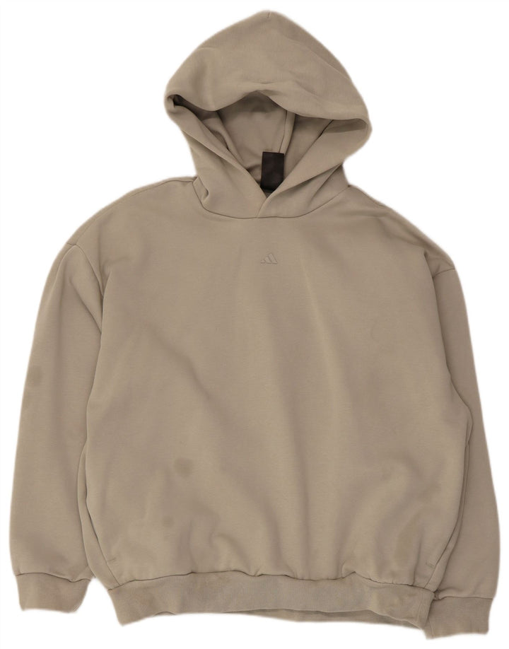 Мужской джемпер с капюшоном Adidas Oversized с рисунком, маленький бежевый