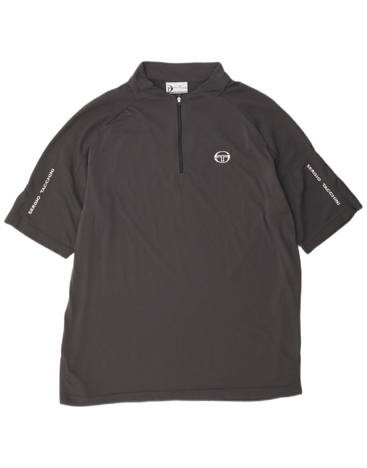 Мужская футболка с воротником на молнии Sergio Tacchini XL серая