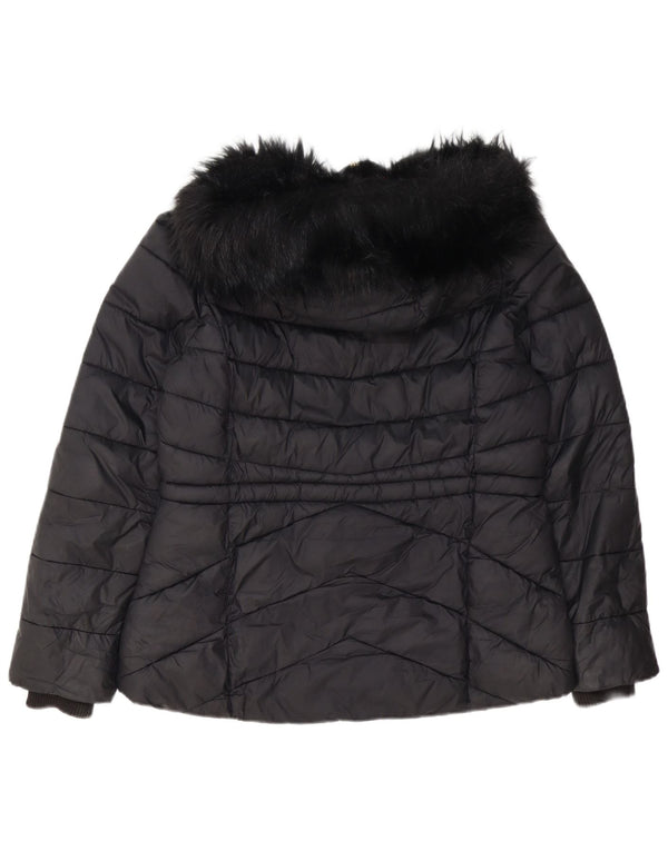 Женская утепленная куртка с капюшоном Barbour UK 14, большой черный полиэстер
