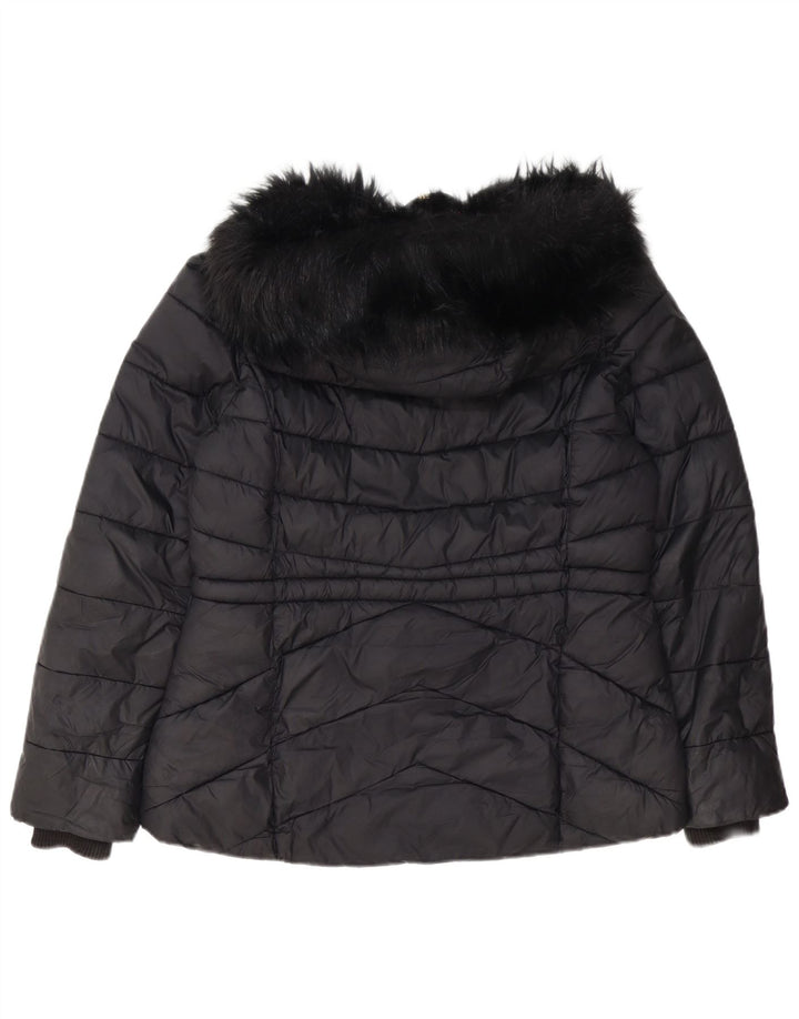 Женская утепленная куртка с капюшоном Barbour UK 14, большой черный полиэстер