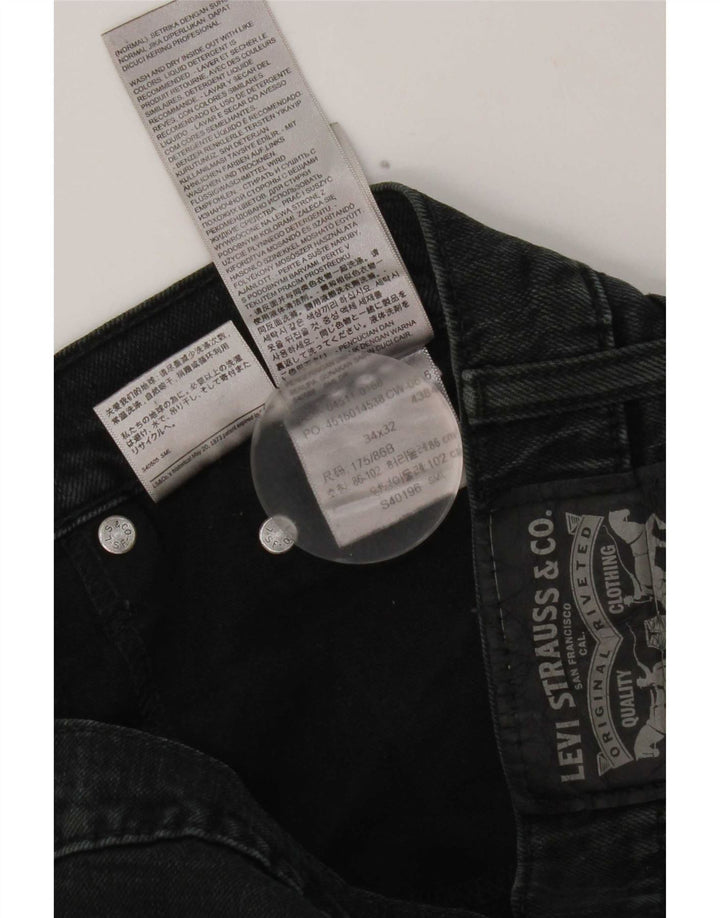 Мужские прямые джинсы Levi's W34 L32, черный хлопок