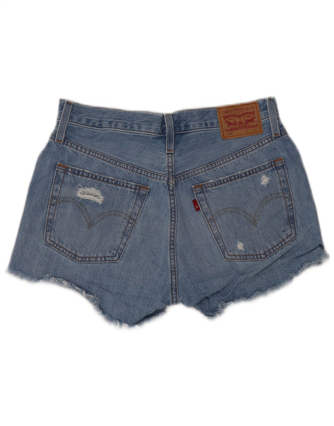 Женские джинсовые шорты LEVI'S 501 W27, маленькие синие, хлопок