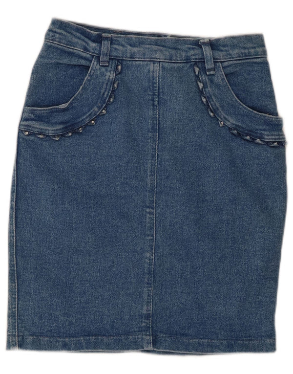 Bianca Maria Caselli Женская джинсовая юбка с высокой талией IT 42 Medium W26 Синяя