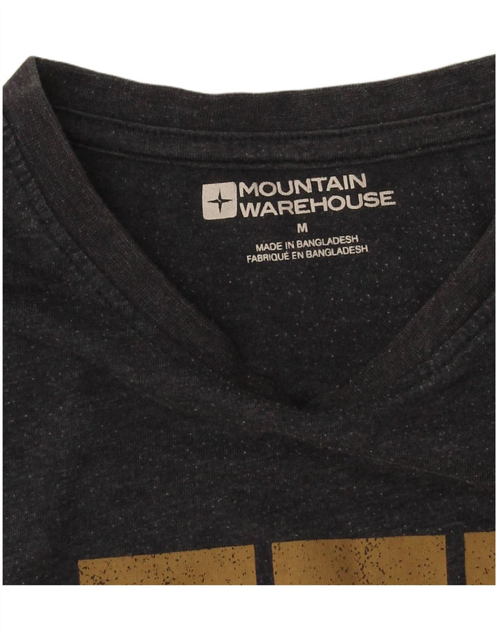 Мужская футболка с графическим рисунком Mountain Warehouse, средний черный хлопковый топ